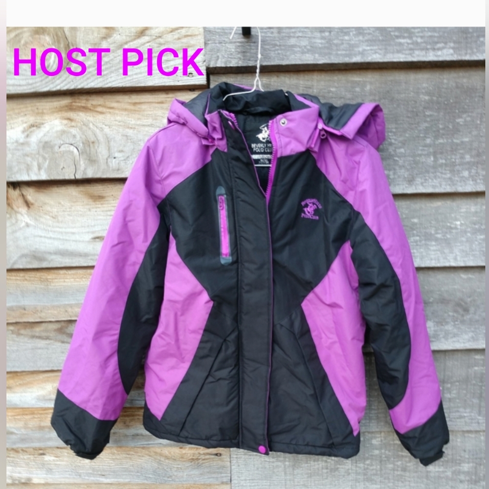 💜Beverly Hills Polo Club 💜Girls Heavyweight Parka XL Purple/Black
